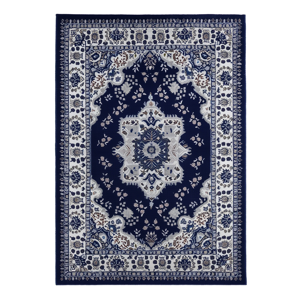 Tapis persan traditionnel bleu nuit | Zéphyr