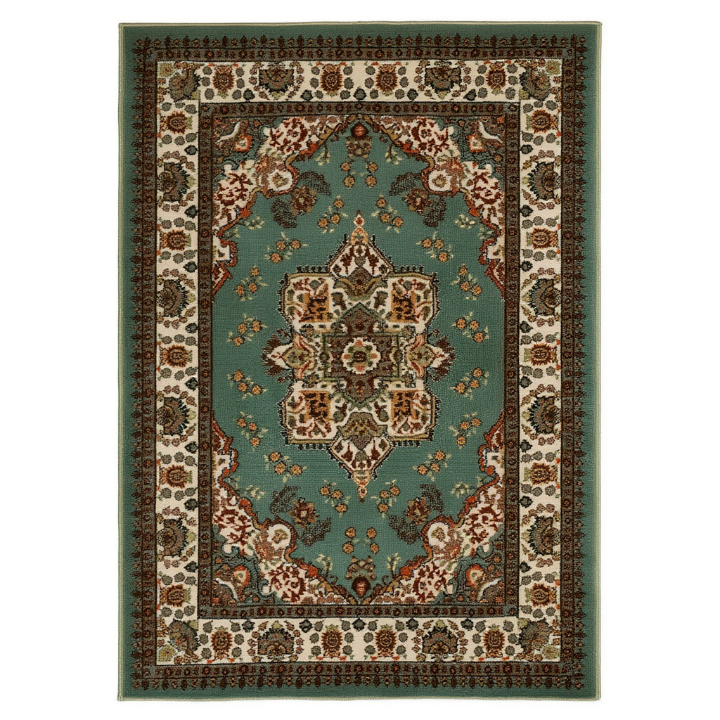Tapis persan traditionnel vert | Kashan