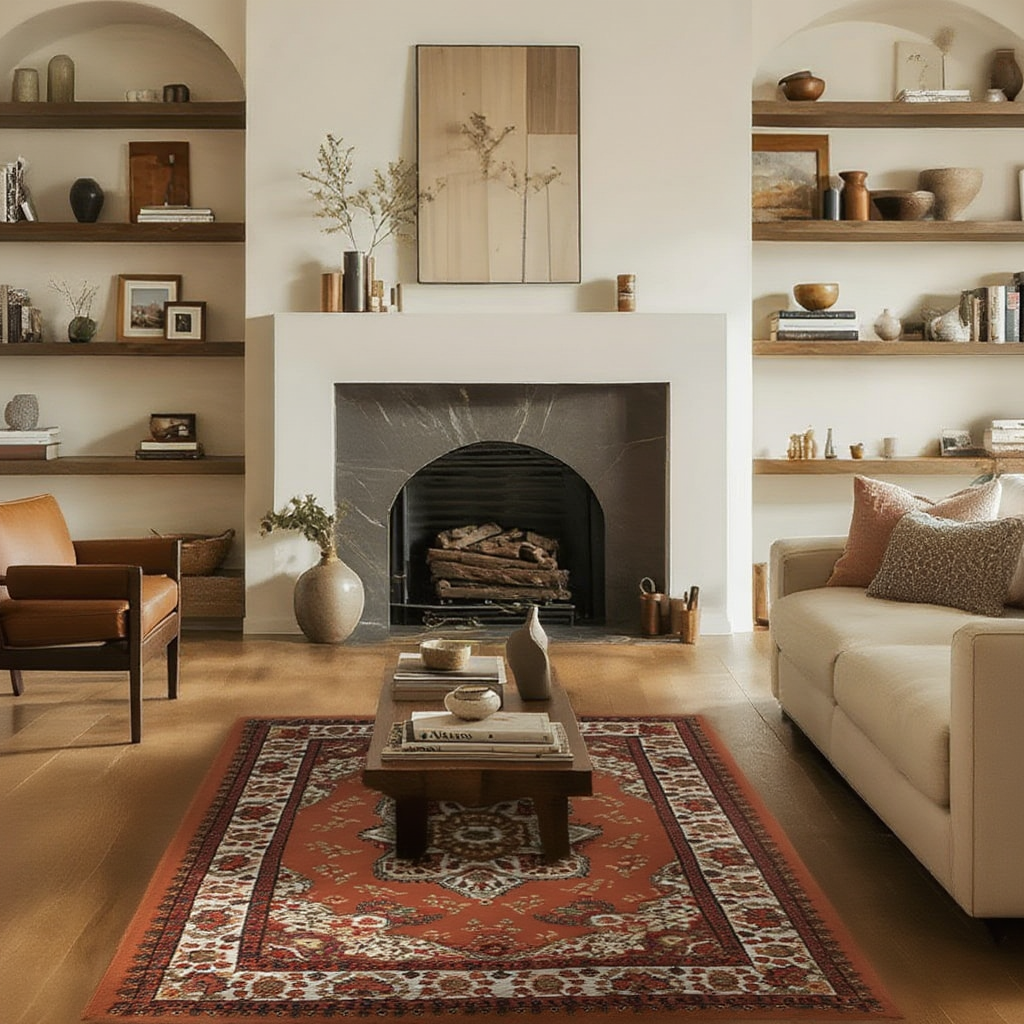 Tapis persan traditionnel orange | Auréa