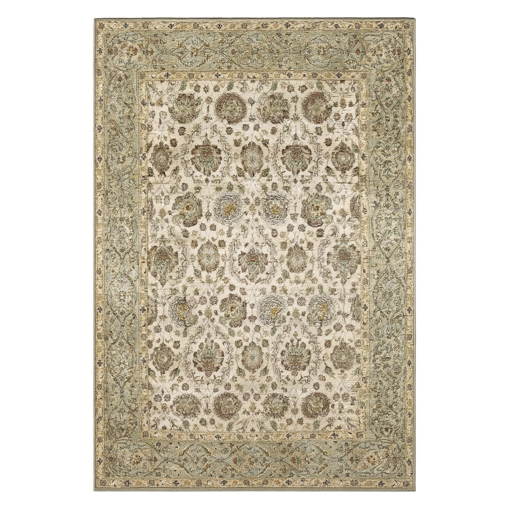 Tapis de style persan floral beige crème | Nour
