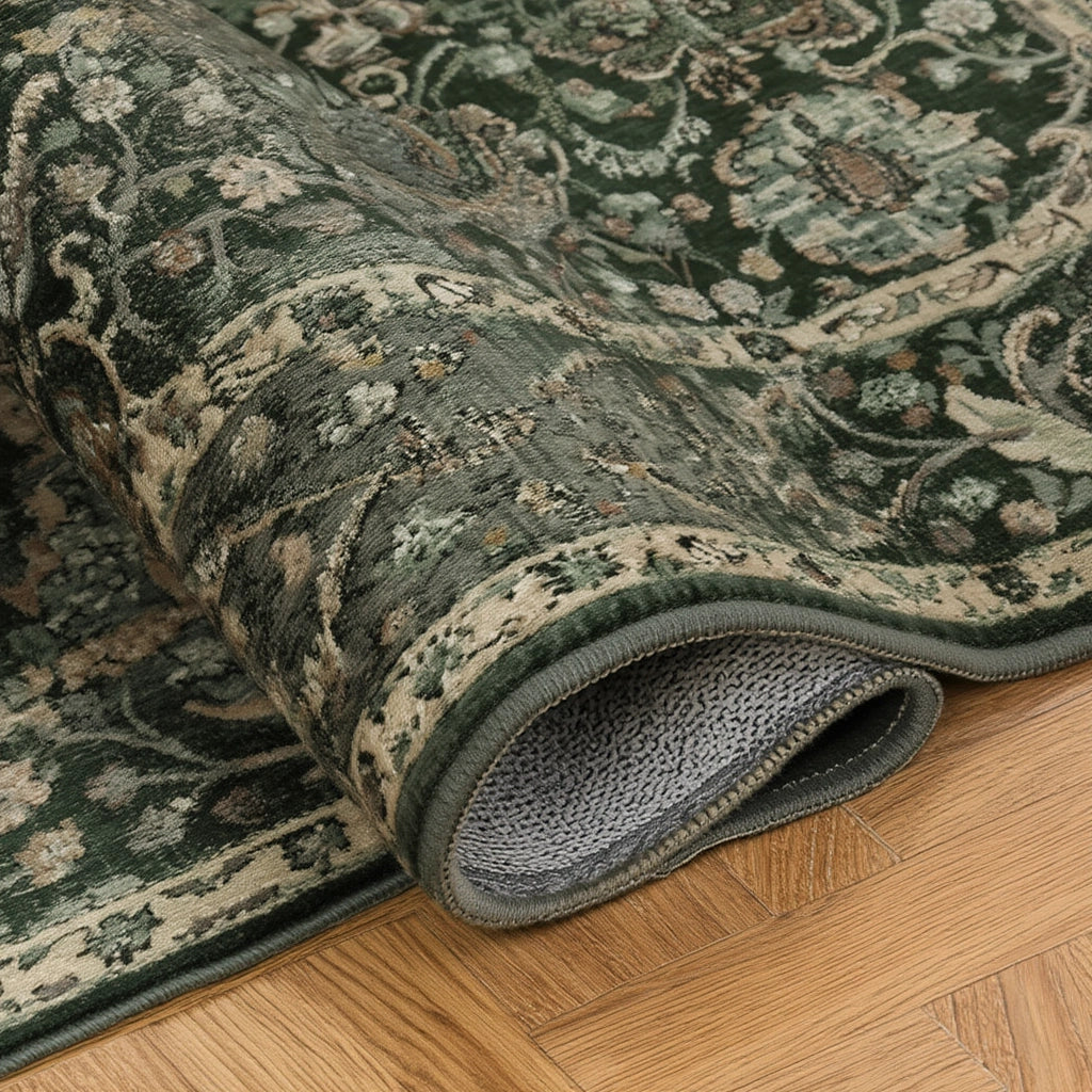 Tapis de style persan floral vert foncé | Herat