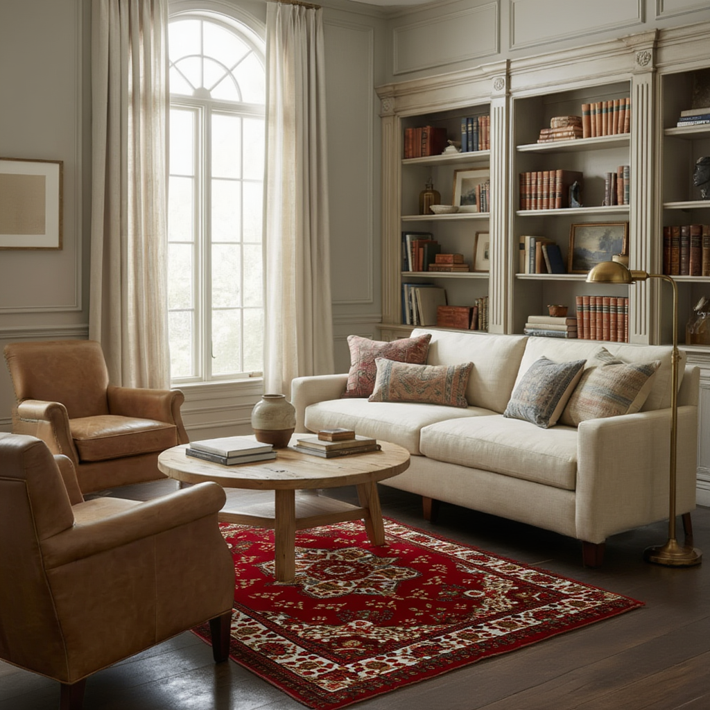Tapis de style persan traditionnel rouge | Ispahan