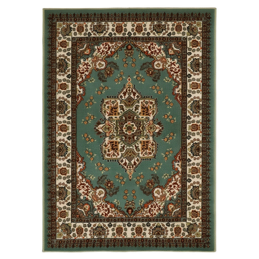 Tapis de style persan traditionnel vert | Kashan